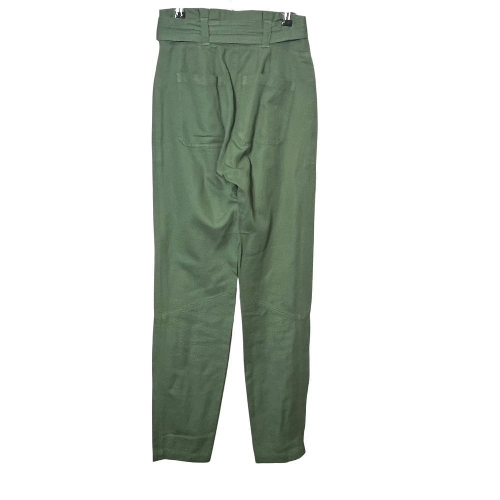 A.L.C. Cobin Pant Green Paperbag Waist Linen Blend Minimalist Chic 00 - Picture 5 of 12